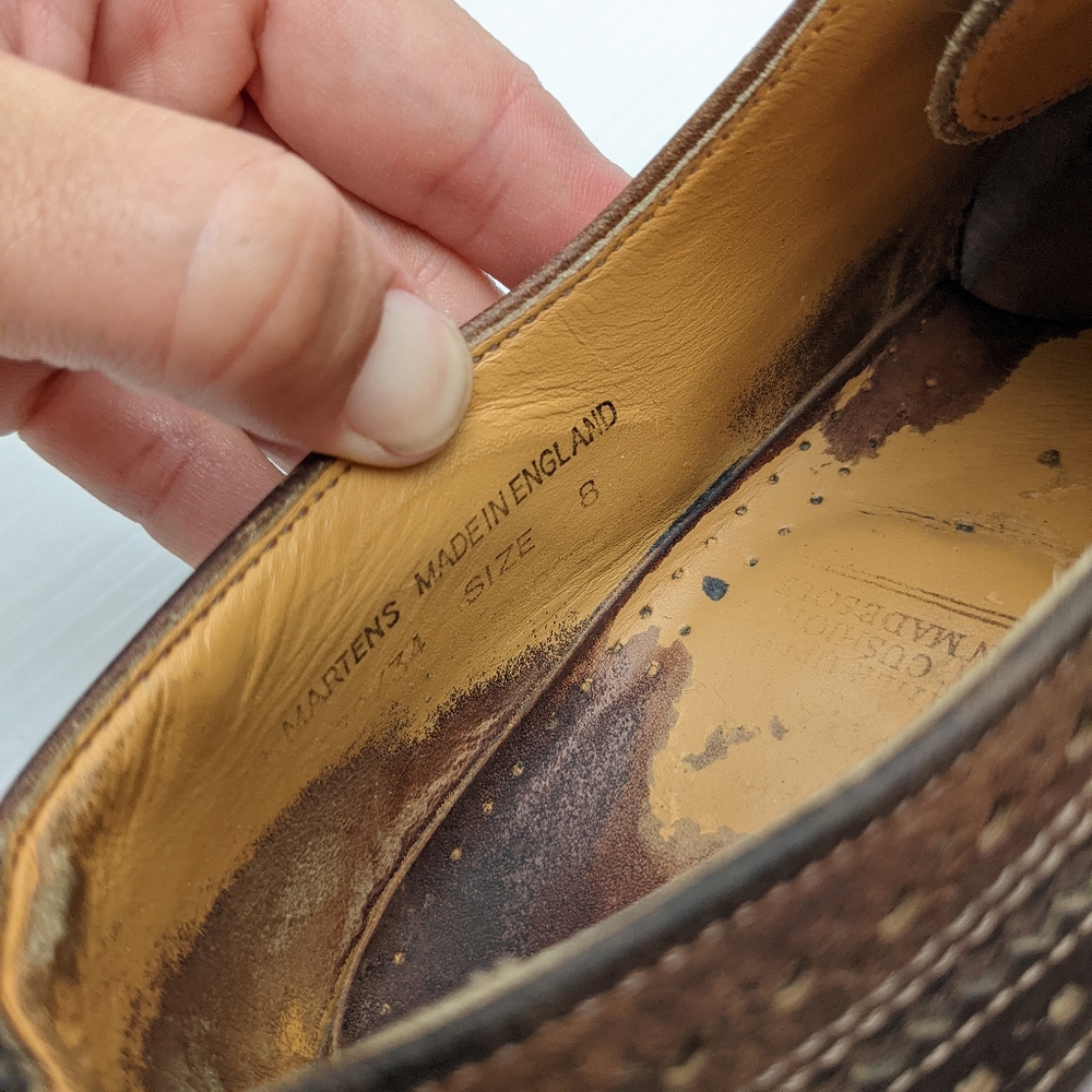 DOC MARTENS 3989 Vintage MIE brown wingtip brogue chunky loafers - Picture 8 of 15